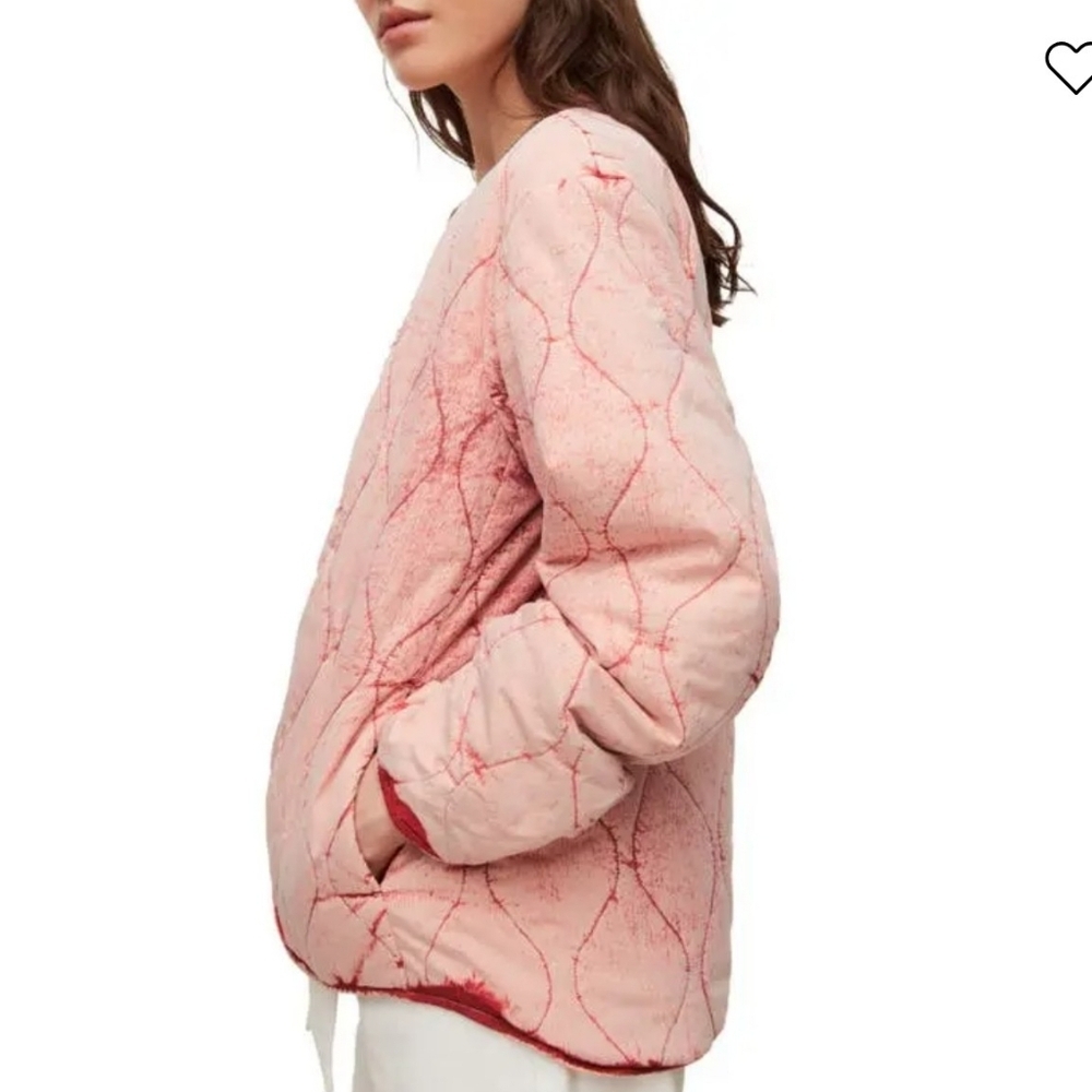 ALLSAINTS Reign Overdyed Onion Quilted Jacket Lightweight Faded Pink Wash 4 NWT - Picture 10 of 16